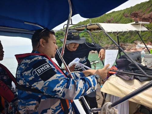 สอท. นำเรือ ทช.๒๒๔ ออกปฏิบัติงานการบังคับใช้มาตรการคุ้มครองทรัพยากรปะการังจากกิจกรรมท่องเที่ยวดำน้ำ ในพื้นที่ จ.สงขลา